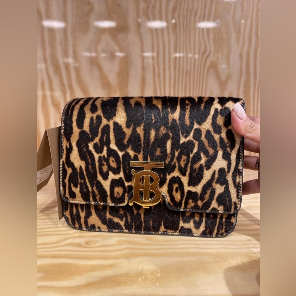 Burberry Printed Shoulder Bag Gold With Chain Strap